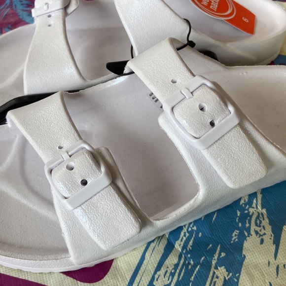 *NEW* White Rubber 2 Strap Summer Sandals 7.5-8-8.5 / 38.5 EU - Picture 11 of 16